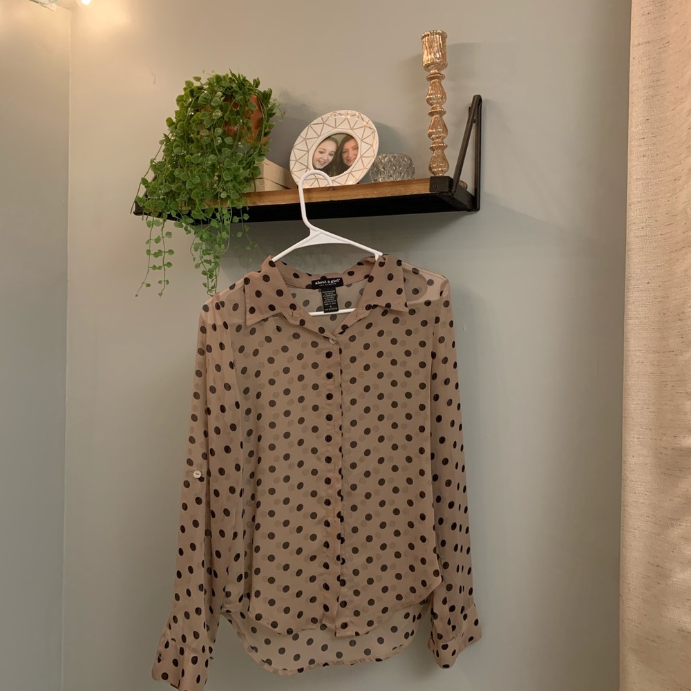 About A Girl Polka Dot Blouse